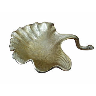 Tansha Quo Azure Leaf Platter Med Aluminium Decorative Platter