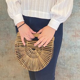 IMARS Wooden Semi-Circle  Handbag