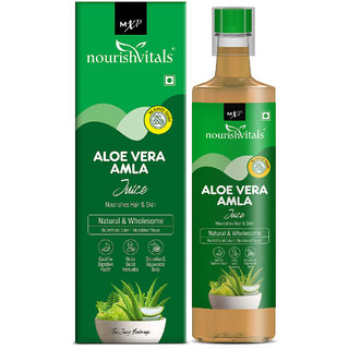 NourishVitals Aloe Vera Amla Jamun Juice - Nourishes Hair & Skin , 500ml