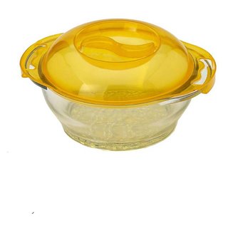 Glass Kitchen Bowl with Yellow Lid