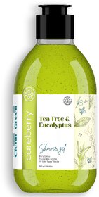 Careberry Organic Tea Tree Eucalyptus Oil Shower Gel for Daily Detox  Suits All Skin Types (300ml)
