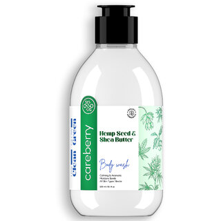                       Careberry Natural Hemp Seed Oil  Shea Butter Body Wash For Daily Moisturizing  Suits All Skin Types (300ml)                                              