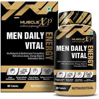 MuscleXP Men Daily Vital Energy With Multivitamins, Multiminerals, Amino Acids, Caffeine  - 60 Tablets