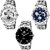 Espoir Men's Round Dial Silver Stainless Steel Strap Quartz Watch ( pack of 3)