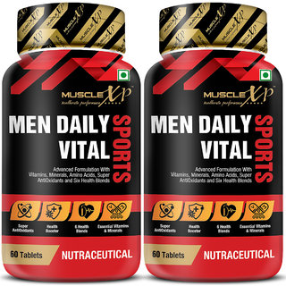 MuscleXP MultiVitamin Men Daily Sports with 47 Nutrients  - 60 Tablets Pack of 2