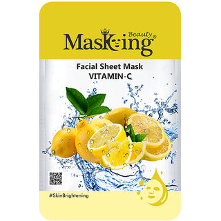 Masking Beauty Facial Sheet Mask Vitamin- C 20ml (Pack Of 1)