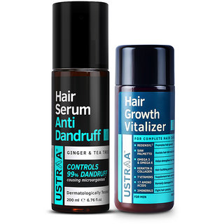                       Ustraa Anti-Dandruff Serum 200ml  Hair Growth Vitalizer 100ml                                              