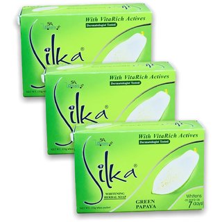                       SILKA Papaya Soap For Spot Removal  (135 g) Pack of 3                                              