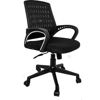                      Augastra A03 Mesh Mid-Back Revolving Chair (Black)                                              