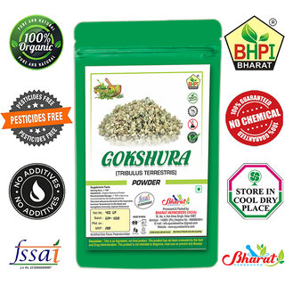                       BHARAT Organic Gokhru Powder 400 Gm                                              
