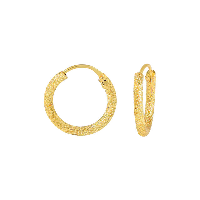 Buy ADMIER Gold Plated Brass cutwork Small And Cute fashion Hoop