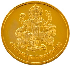 Shree Ganesh Ji Gold Plated Coin