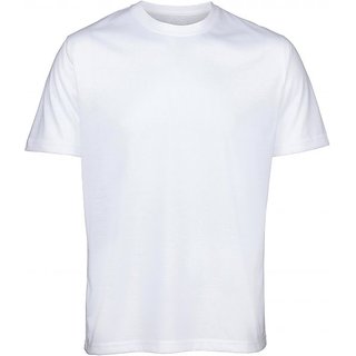 M Mapon Fashion Round Neck Half Sleeve White t-Shirt For Men