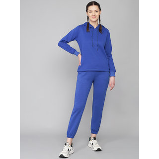 Kotty Women's Blue Co-ord Hooded Sweatshirt & Sweatpant Set