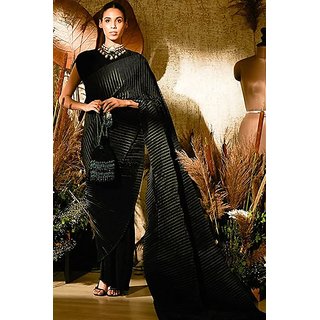 Buy Women s Creasing Plain Silk Pleated Saree Full Crushed Design Ethnic Wear with Unstitched Blouse Piece Online 699 from ShopClues