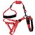 Dog Wala Nylon Rope Leash with Collar and Harness Set for Medium Size Dogs (0.75 Inch,Red) Dog Buckle Harness (RED)