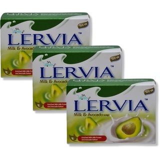 Lervia Milk and Avocado Soap 90g (Pack of 3)