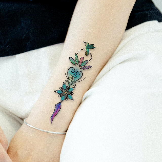 Colored Lotus Flower  Temporary Tattoo  Gifting in India  Geekmonkey