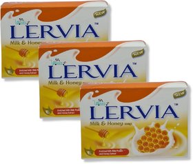 Lervia Milk and Honey Soap 90g (Pack Of 3)
