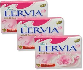 Lervia Milk and Rose Soap 90g (Pack Of 3)