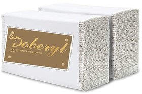 Doberyl M Fold Tissue Paper Towels, Soft Hygienic Multifold Paper Napkin Total 250 pcs (125 pcs each, Pack of 2)