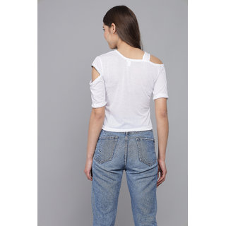                       raabta single off shoulder with stripe top                                              