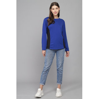                       Raabta Fashion-Blue with black combind full sleeve top                                              