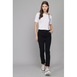                       RF-white single off shoulder top                                              