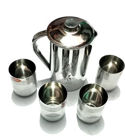 Stainless Steel 1 Liter Jug with 4 Glass.