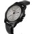 Evelyn Men Grey Round Dial Black Leather Strap Analog Watch
