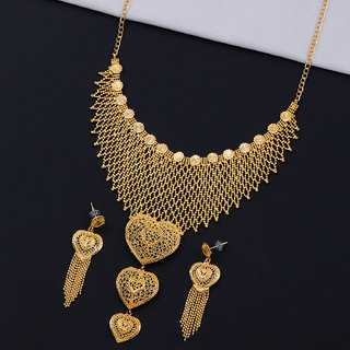 Buy Elegant Gold Plated Designer Necklace Jewellery Set For Girls Women Online 515 from ShopClues