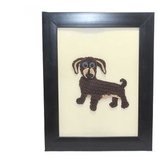                       Creative Black wood Photo Frames With Dachshund Dog Crochet Pattern                                              