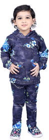 Kid Kupboard Cotton Full-Sleeves Blue Bodysuits for Girl's