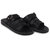 FAUSTO Men's Black Slip On TPR Sole Side Stitch Outdoor & Indoor Slippers