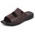 FAUSTO Men's Brown Leather Outdoor Lightweight Cushioned Slip On Slippers