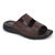 FAUSTO Men's Brown Leather Outdoor Lightweight Cushioned Slip On Slippers