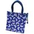 Blue And White Butterfly Jute Bag