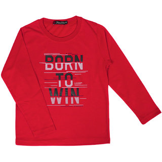 NeuVin Full Sleeves Red Cotton Tshirts for Boys