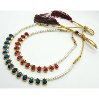                       Pearl Pink and  Blue Combo Necklace                                              