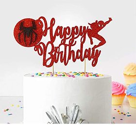 Seyal Birthday Party Decoration - Spiderman Happy Birthday Cake Topper