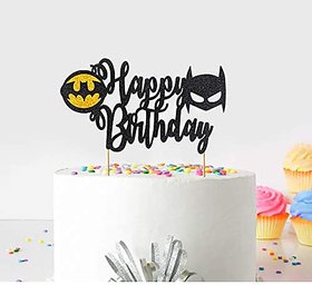 Seyal Birthday Party Decoration - Batman Happy Birthday Cake Topper