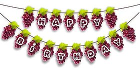 Seyal Birthday Party Decoration - Grapes Happy Birthday Banner