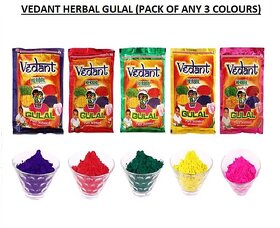 Vedant Herbal Gulal (Pack of 3) - Assorted Colours