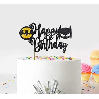 Seyal Birthday Party Decoration - Batman Happy Birthday Cake Topper