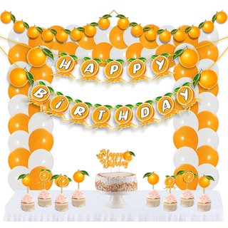                       Seyal Orange Theme Birthday Party Supplies                                              