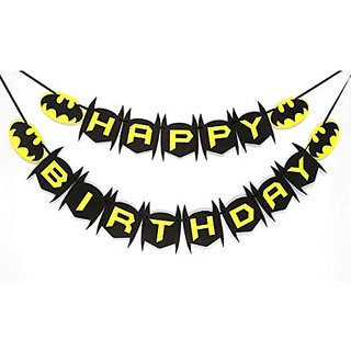 Seyal Birthday Party Decoration - Batman Happy Birthday Banner