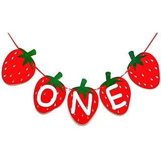                       Seyal Birthday Party Decoration - Strawberry One Banner                                              