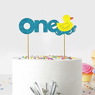                       Seyal Birthday Party Decoration - Duck One Cake Topper                                              