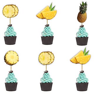                       Seyal Birthday Party Decoration - Pineapple Cupcake Topper                                              