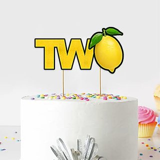                       Seyal Birthday Party Decoration - Lemon Two Cake Topper                                              